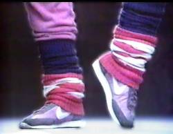 80s Fashion: Stylish Leg Warmers with Denim Jeans